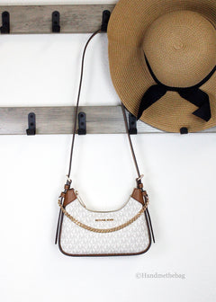 Michael Kors Wilma Small Vanilla PVC Chain Crossbody Bag