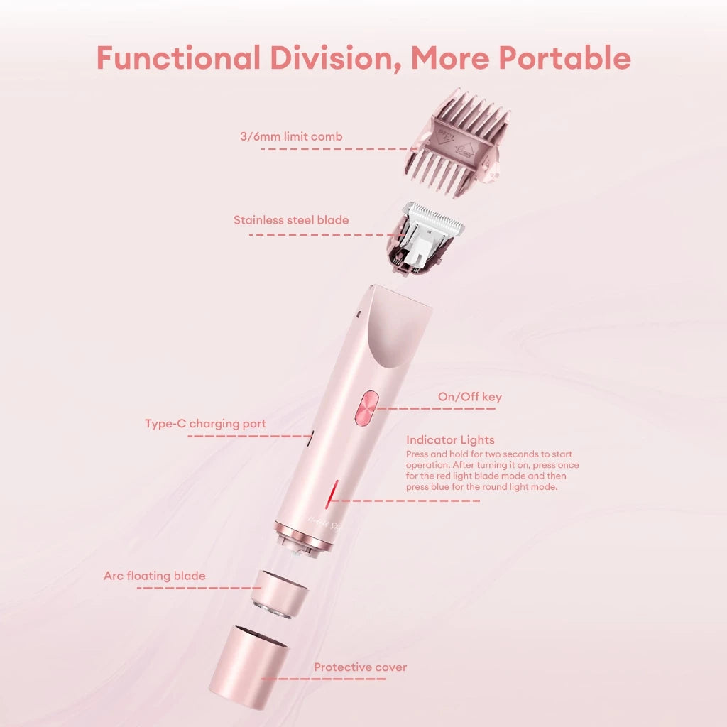 2 In 1 Hair Remover Women's Double Head Shaver Private Pubic Hair Trimmer Electric Razor Wet Dry Electric Body Hair
