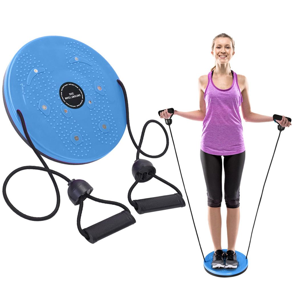 Vresdi Ab Waist Twisting Disc Twist Board for Exercise Adjustable Waist Trainer Balance Disc with Handles Slimming Twister Board with Massage Foot (Blue)