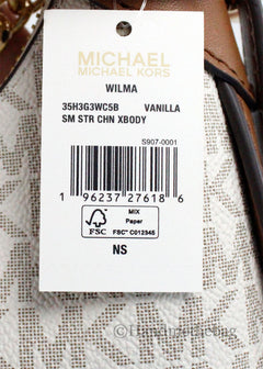 Michael Kors Wilma Small Vanilla PVC Chain Crossbody Bag