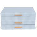 Dajasan Jewelry Organizer Box Jewelry Storage Organizer with 2 Drawers 3-Tier Large Jewelry Gift Box for Women Girls Friends Wife or Mother Gift Idea (Smoky Blue)